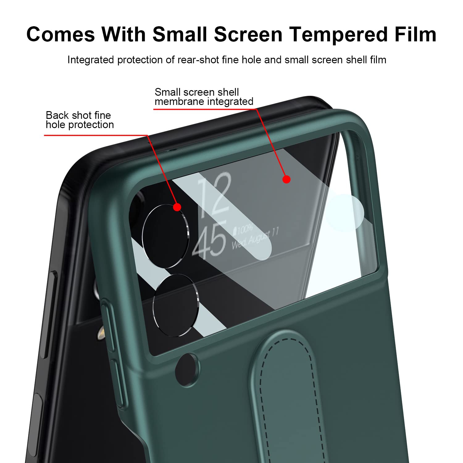 FYTON Galaxy Z Flip 4 Case with Ring, Ultra-Thin Z Flip 4 Case with Ring Holder, Anti-Scratch Shockproof Protective Cover fo
