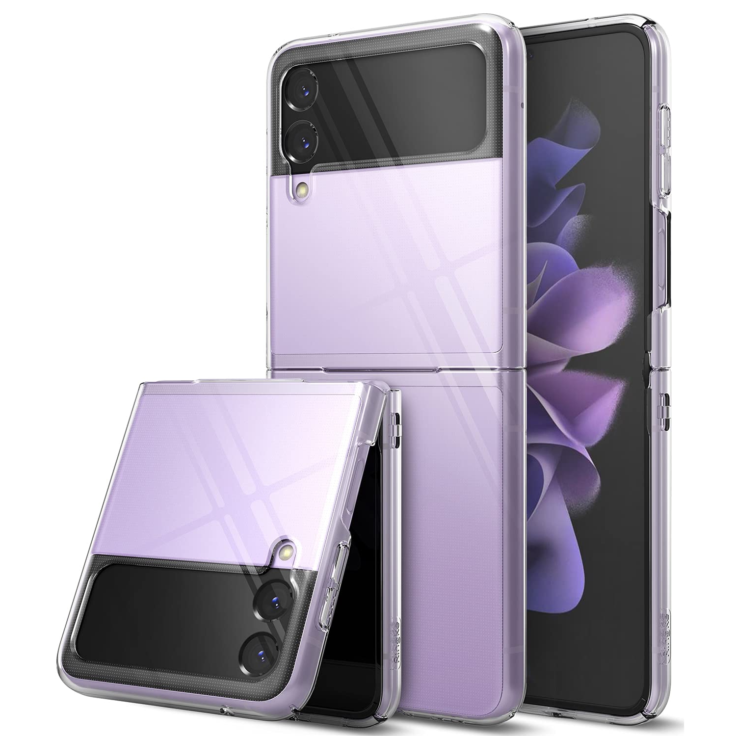 Slim Compatible with Samsung Galaxy Z Flip 3 Case, Shockproof Thin Solid PC Protective Cover - Clear