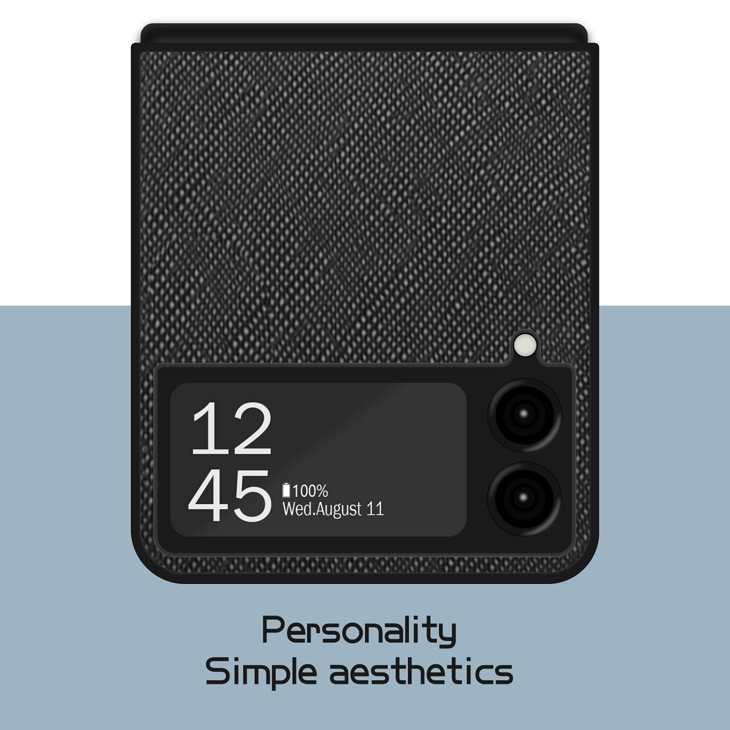 Galaxy Z Flip 3 5G Case,Cnarery PU Leather Hard Phone Cover Ultra-Thin Protective Cover Case for Samsung Galaxy Z Fli