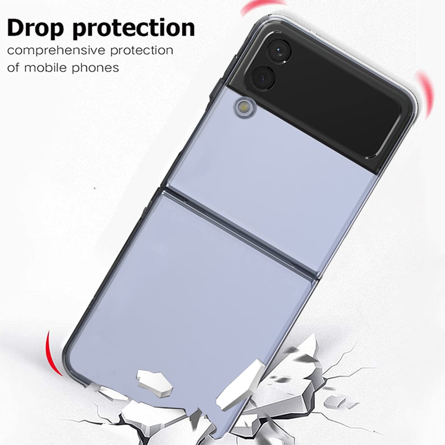 Case for Samsung Galaxy Z Flip 4, KZIOACSH Slim Fit Hard PC Crystal Anti-Scratch Anti-Drop Clear Bumper Case Lightweight Ski