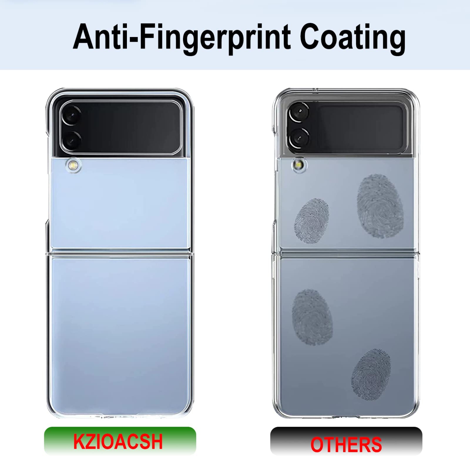 Case for Samsung Galaxy Z Flip 4, KZIOACSH Slim Fit Hard PC Crystal Anti-Scratch Anti-Drop Clear Bumper Case Lightweight Ski