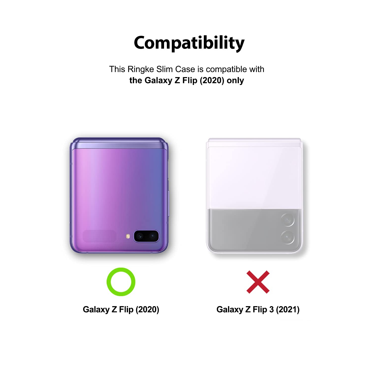 Ringke Slim Compatible with Samsung Galaxy Z Flip Case Hard Solid Thin Polycarbonate Scratch Resistant Cover with Non