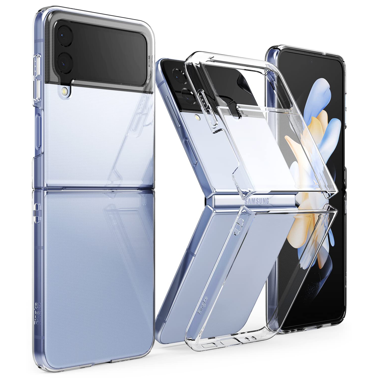 Ringke Slim Compatible with Samsung Galaxy Z Flip 4 5G Case Shockproof Thin Solid PC Transparent Anti-Yellowing Cover