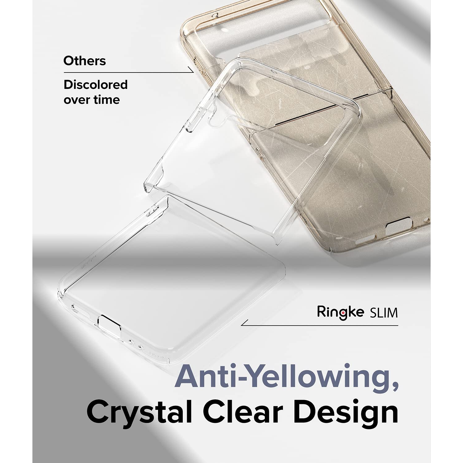 Ringke Slim Compatible with Samsung Galaxy Z Flip 4 5G Case Shockproof Thin Solid PC Transparent Anti-Yellowing Cover