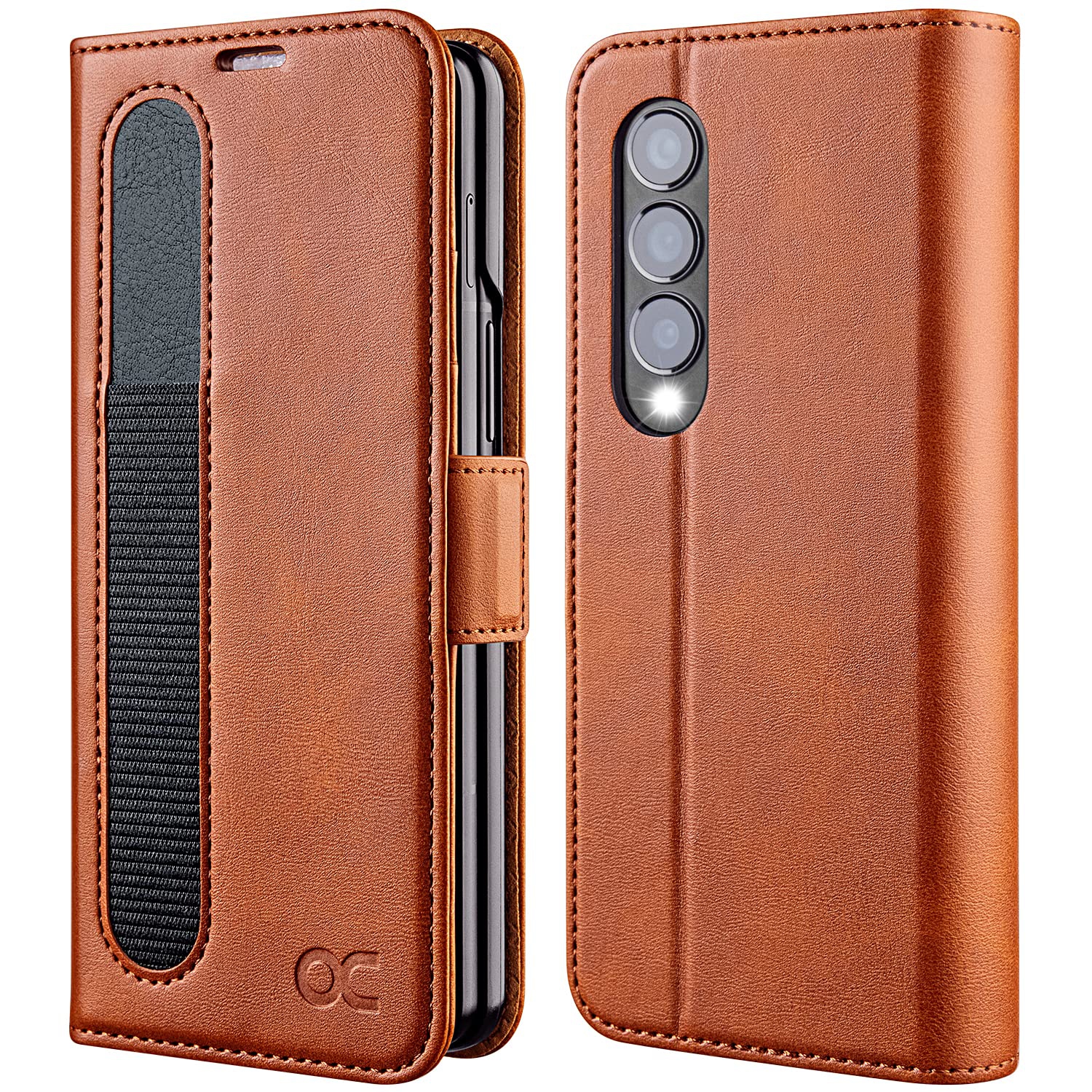 OCASE Compatible with Samsung Galaxy Z Fold 4 Case Wallet, PU Leather Fold Folio Case with Card Slots Kickstand RFID Bl