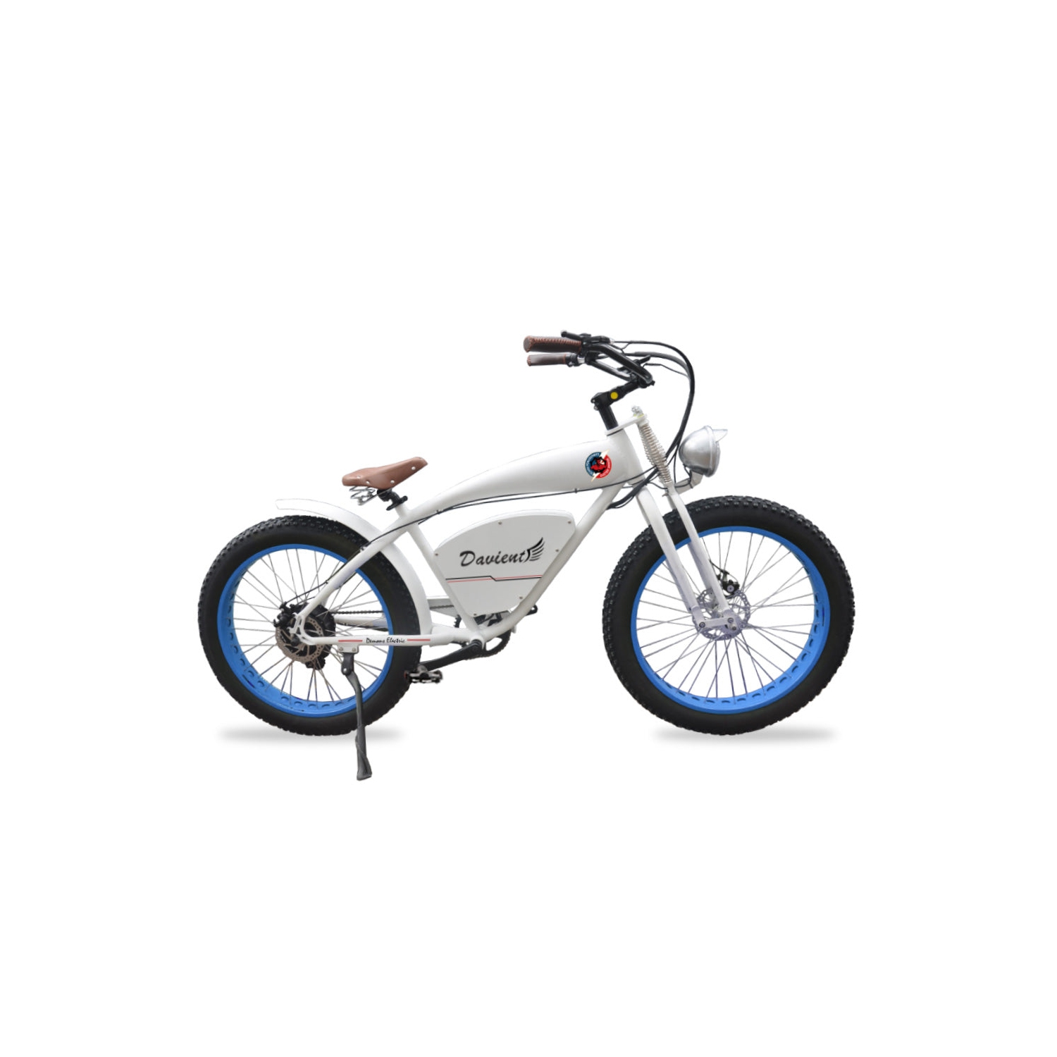 Demon Electric Davient 500W 26-in Vintage Cruiser Fat-Tire Electric Bike, 40-55km Battery Range, TEKTRO Hydraulic Brakes, SHIMANO 7 Speed Gear -