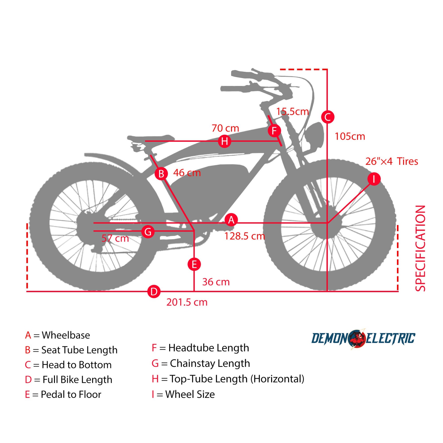 Demon Electric Davient 500W 26-in Vintage Cruiser Fat-Tire Electric Bike, 40-55km Battery Range, TEKTRO Hydraulic Brakes, SHIMANO 7 Speed Gear -