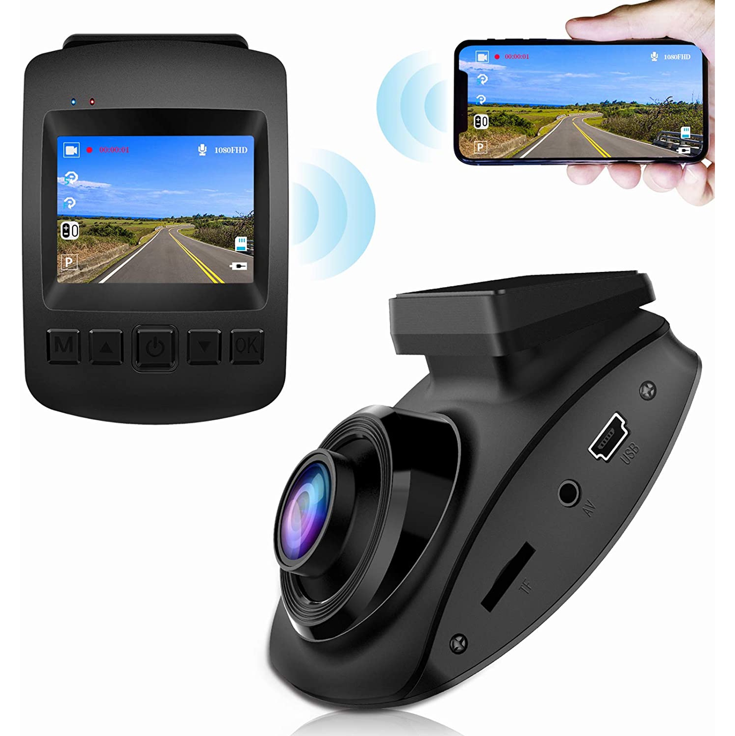 【2022 New Version】 Dash Cam WiFi Sony Sensor Full HD 1080P, Dashboard Camera for Car 2 Inch Screen 170° Wide Angle, Car Camera