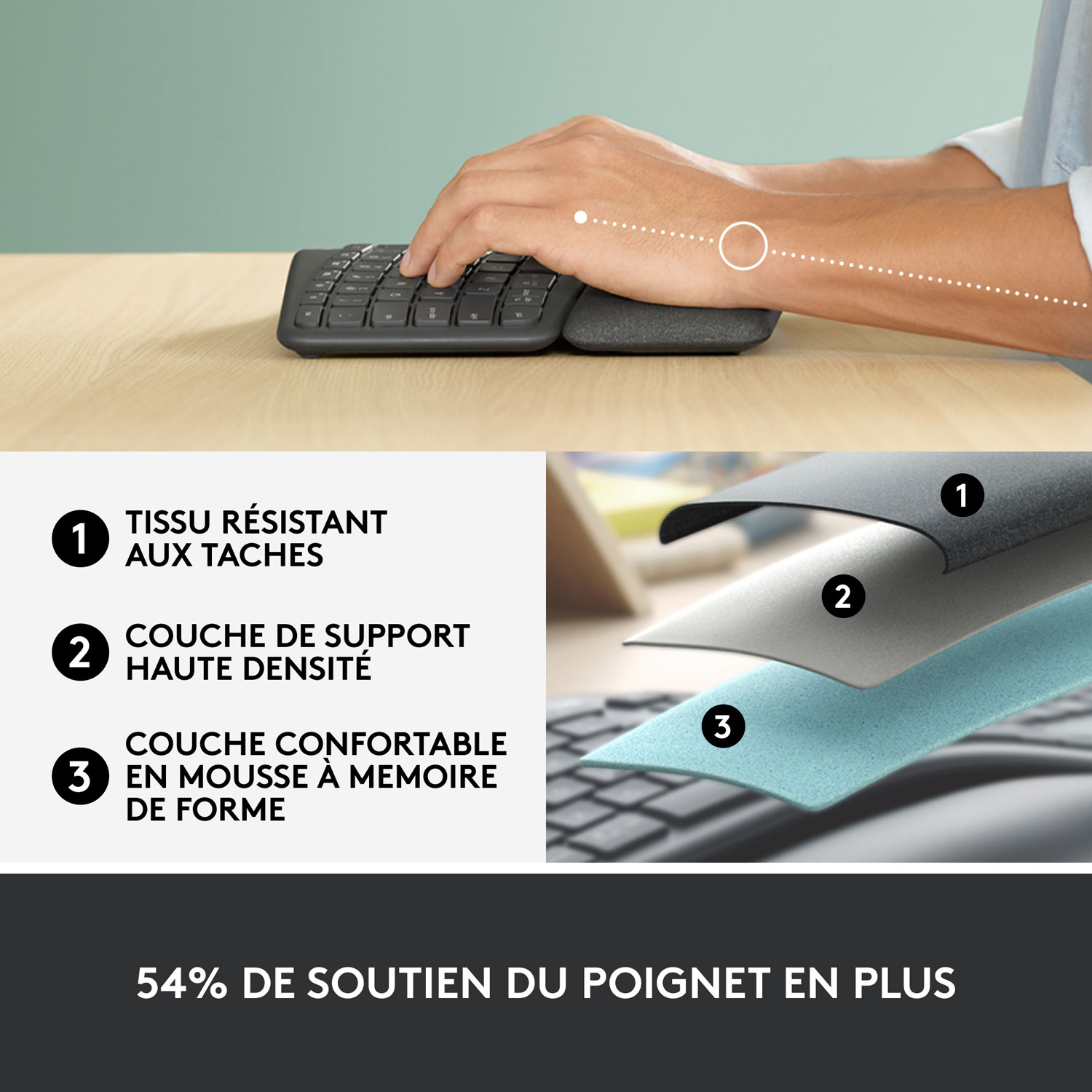 Logitech ERGO K860 Bluetooth Ergonomic Keyboard - Graphite