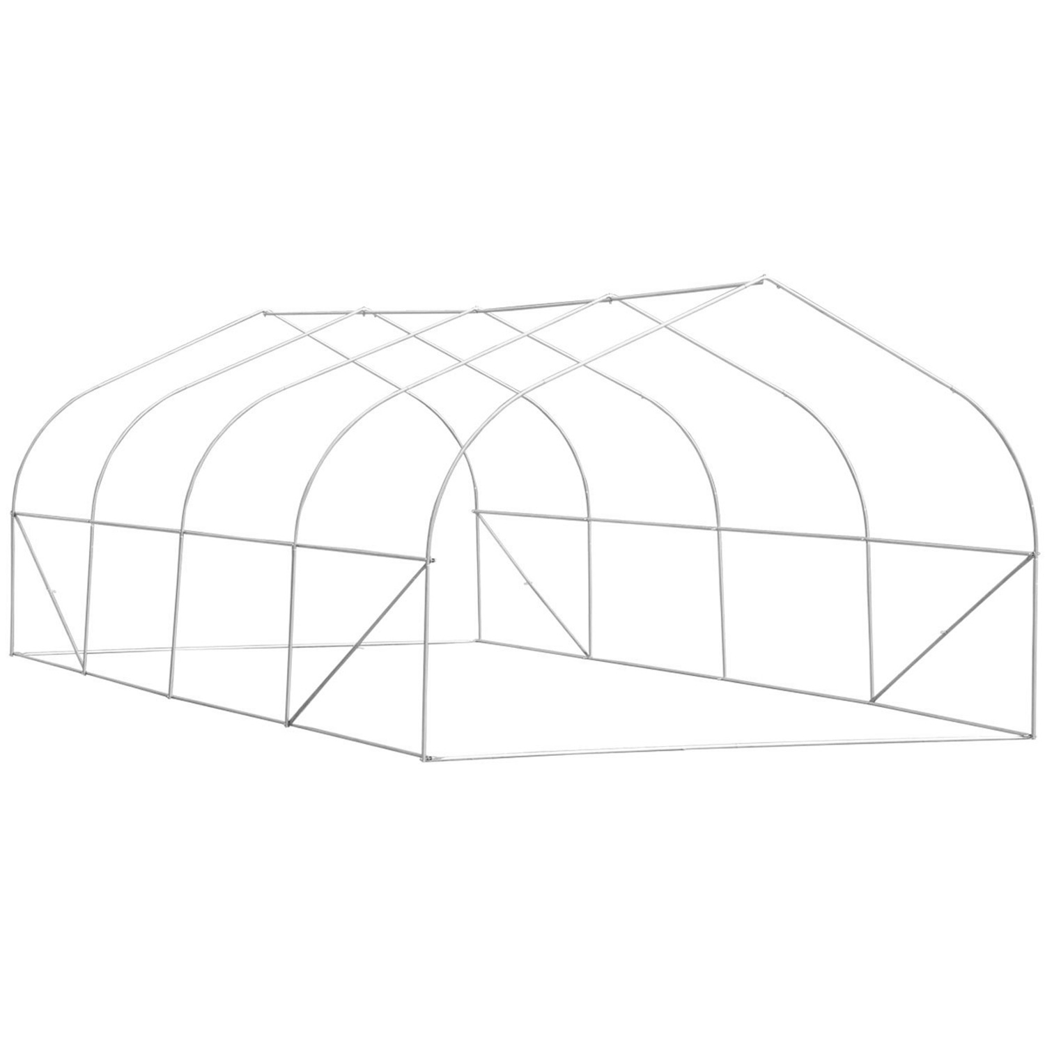 Tente de tunnel portatif pour maison chaude KapscoMoto, 20 x 10 x 7 pi, grand abri de jardin, blanc