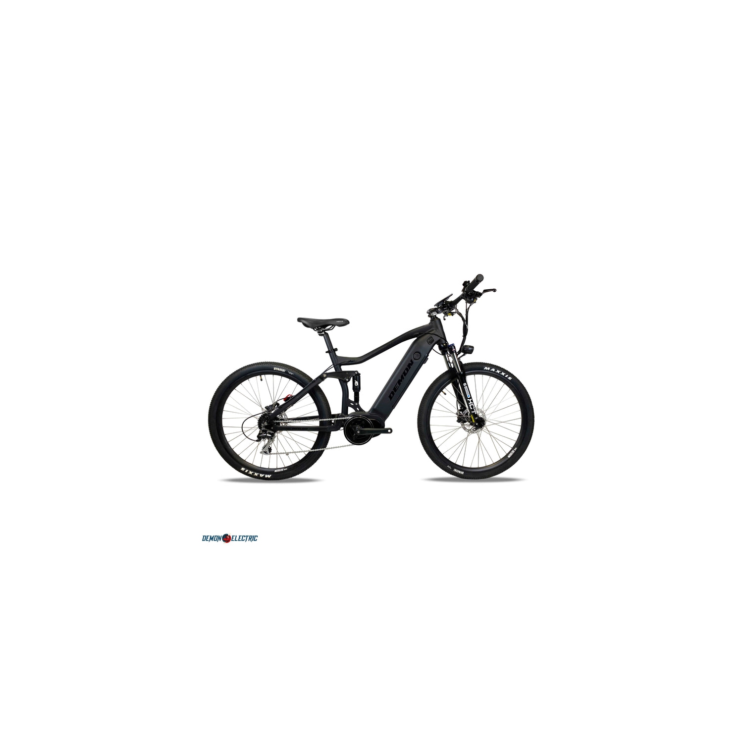 Demon Electric Outlaw 350W 27.5" Mountain Electric Bike, 48V E-Bike Mid Motor, 50-60km Range, TEKTRO Hydraulic E-Bike Brakes, Front & Rear Gas Suspension, SHIMANO 8 Speed Gear