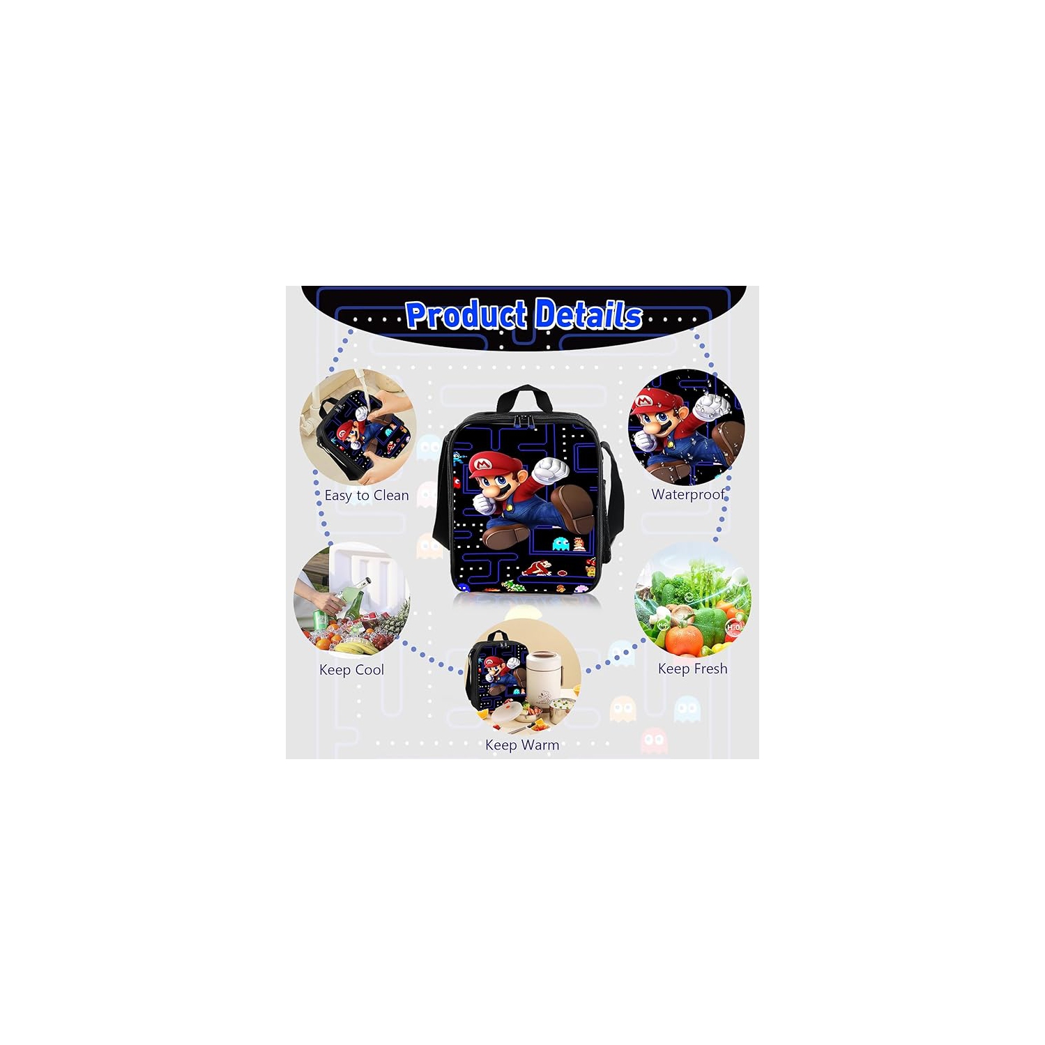 Ensemble sac à dos pour enfants avec sac-repas et étui à crayons – Sac d'école durable pour garçons et filles, léger, sangles ajustables, motif de