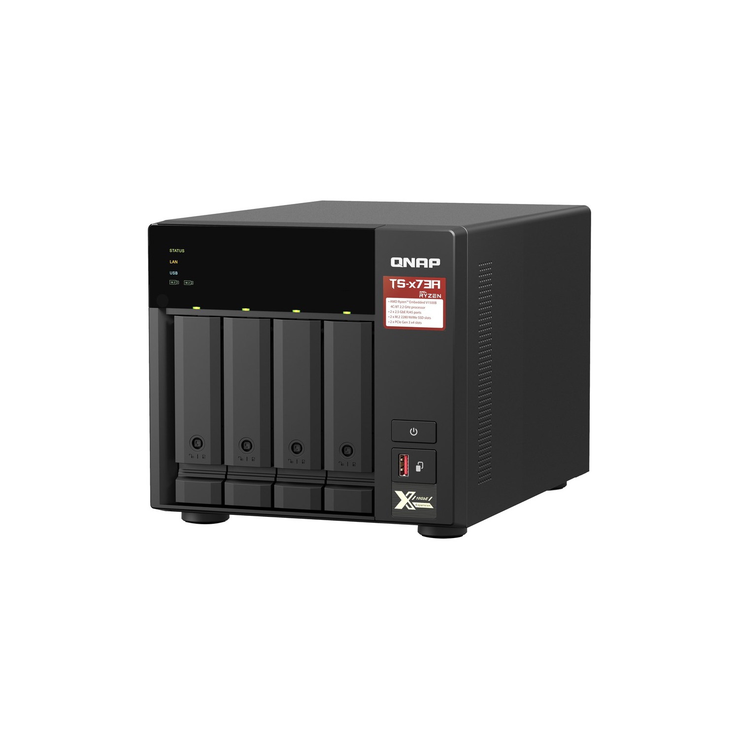 QNAP TS-473A-8G SAN/NAS Storage System V1500B 8 GB 5 GB QTS 4.5.1 TS-473A-8G-US