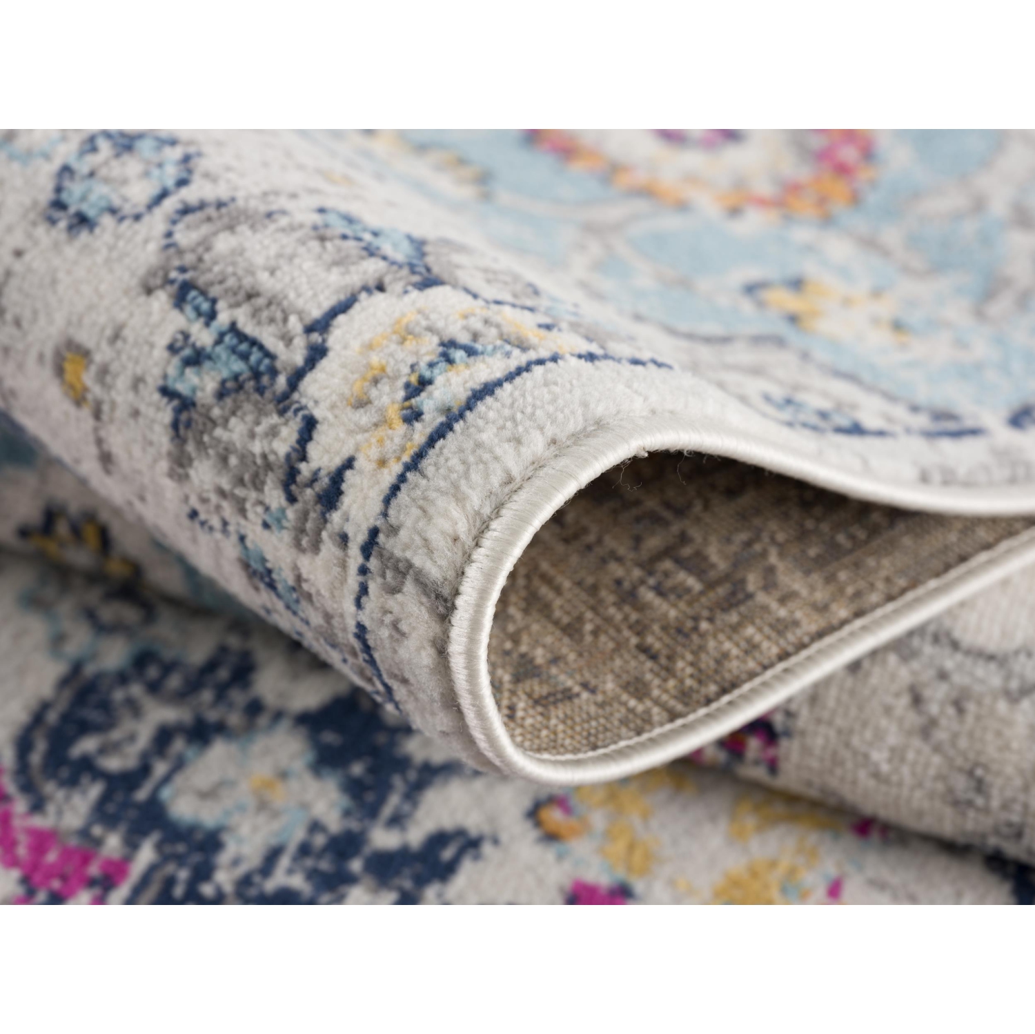 Rug Branch Valencia Contemporary Vintage Floral Blue/Grey Indoor Area Rug