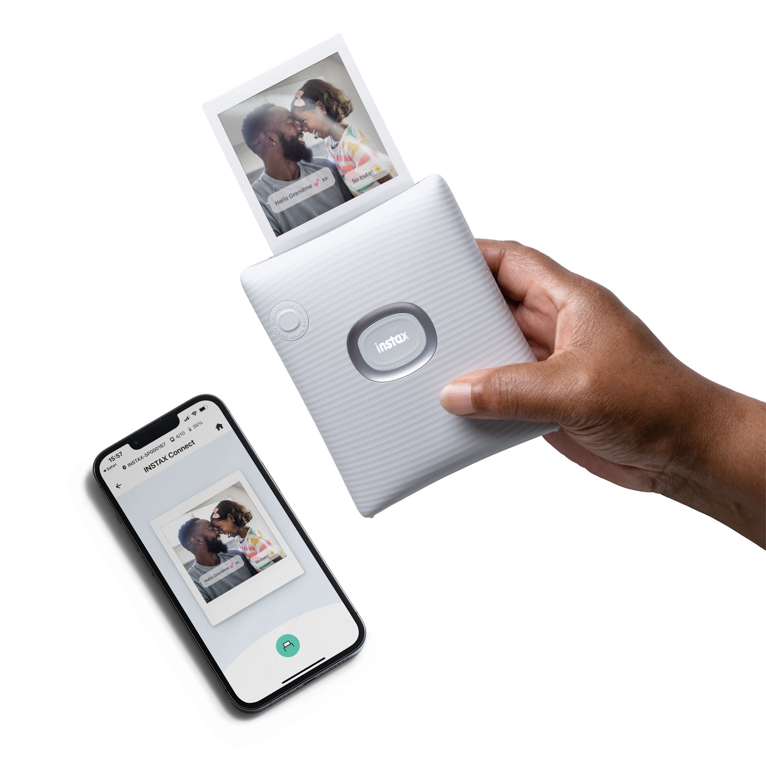 Imprimante Instax Square Link de Fujifilm pour téléphone intelligent - Frêne blanc
