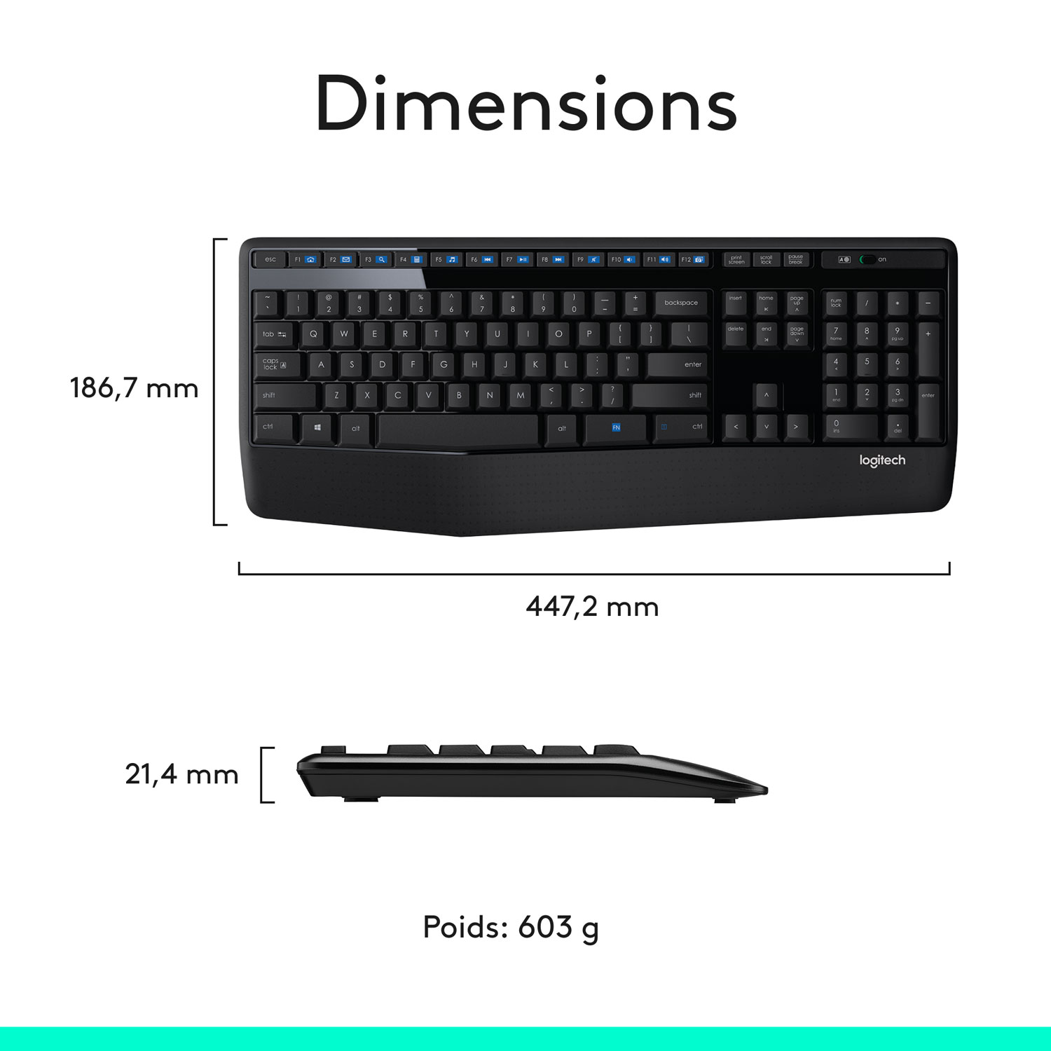 Ensemble avec clavier et souris optique sans fil MK345 de Logitech