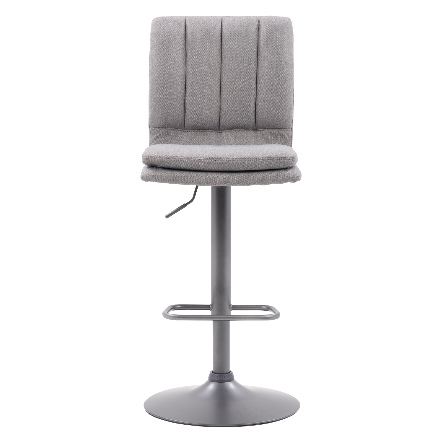 Tabouret de bar touffeté réglable tapissé gris Palmer, lot de 2