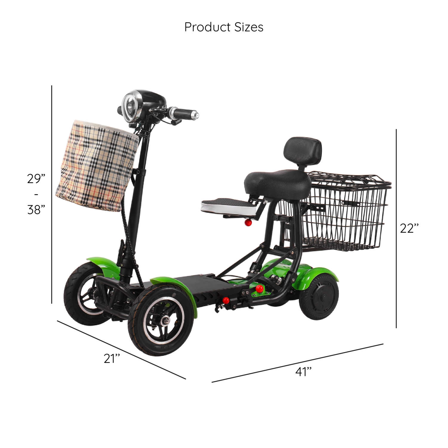 Remis à neuf - Trottinette électrique Dragon Mobile à 4 roues, tout-terrain léger et portatif pour adultes avec siège d'enfant, jusqu'à 12 milles -