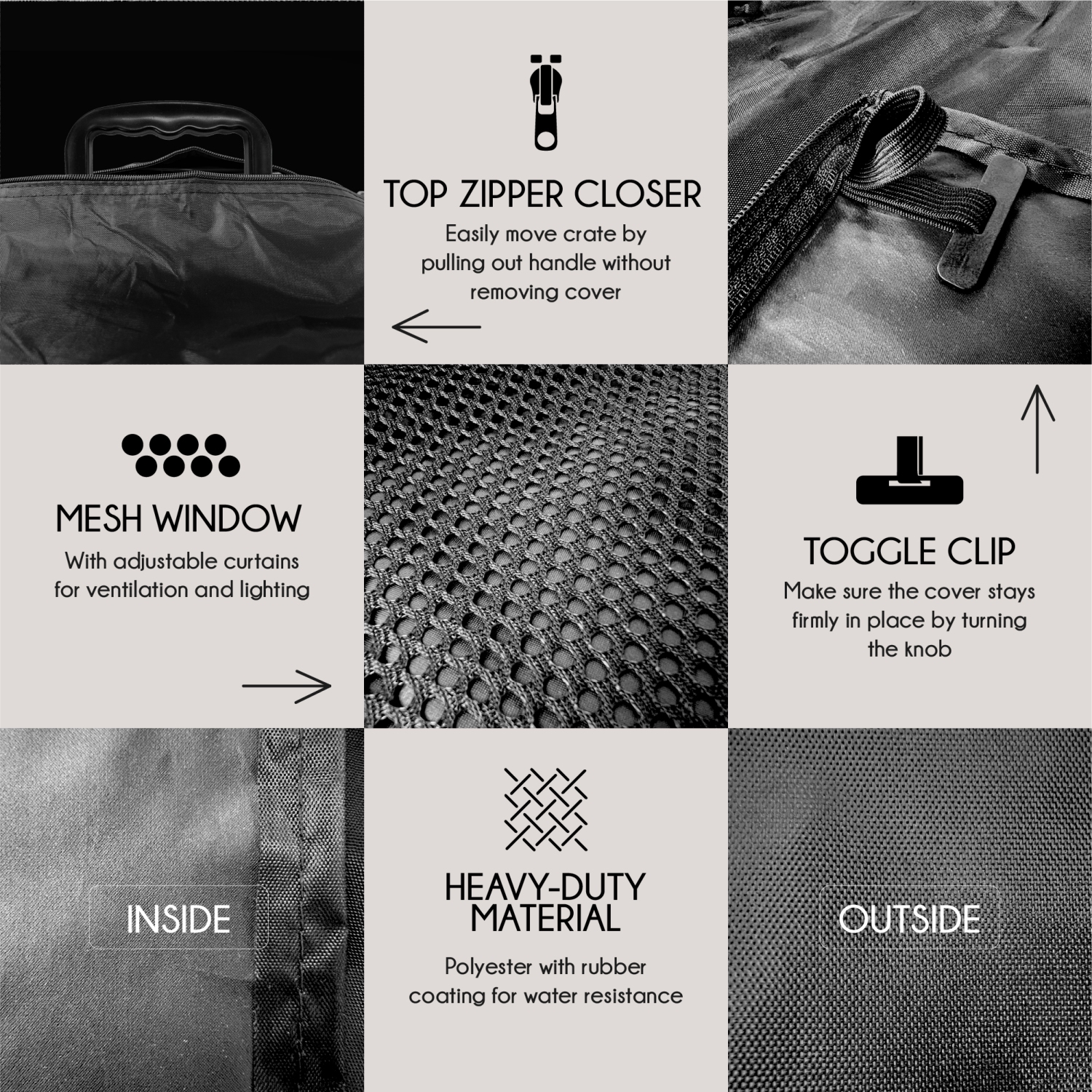 Housse de cage pour chien North East Harbor, housse de caisse étanche pour l'extérieur, housse de cage métallique universelle, housse de cage