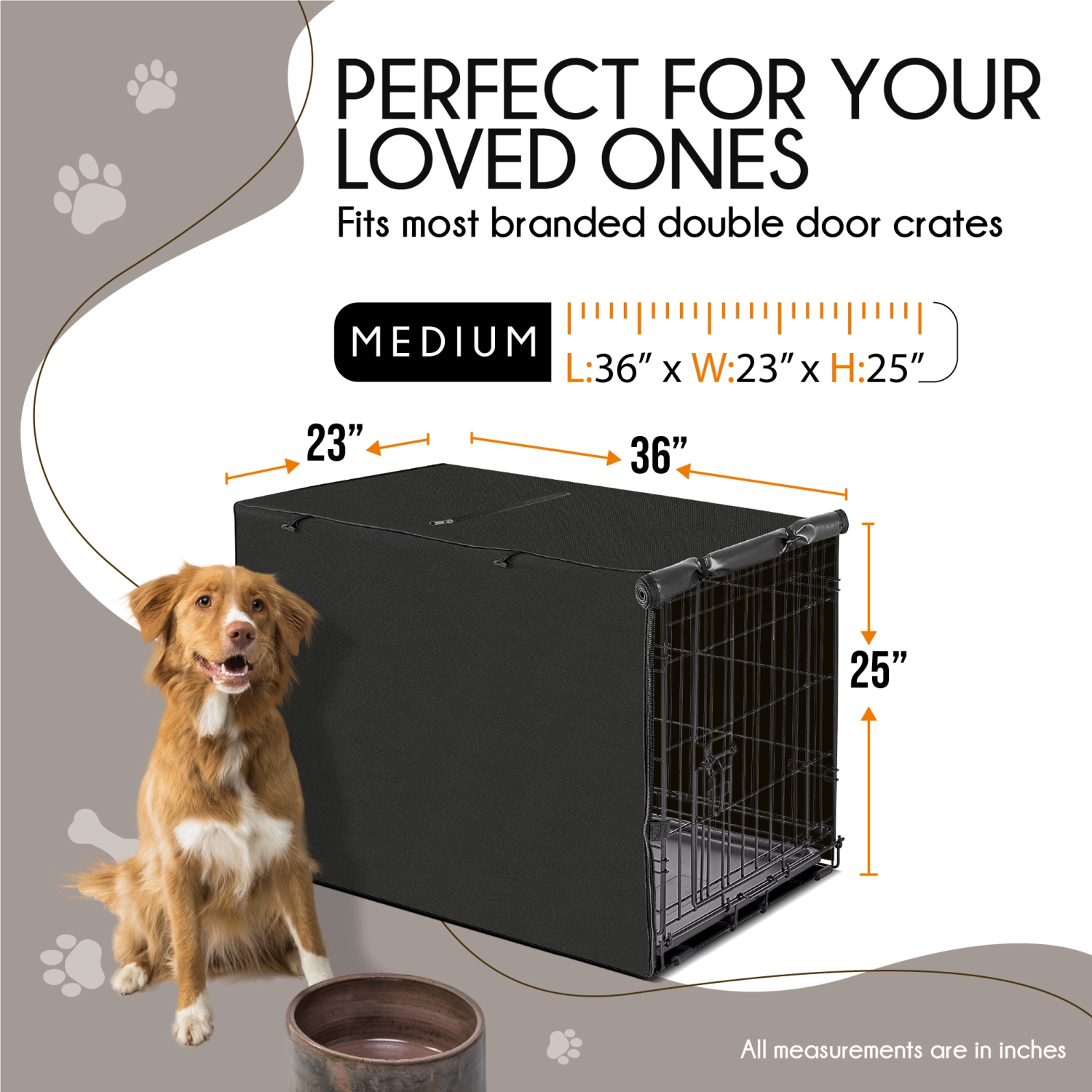North East Harbor Dog Crate Cover, Waterproof Crate Cover Outdoor Indoor, Universal Fit Wire Crate Cover, Breathable Privacy Kennel Cover