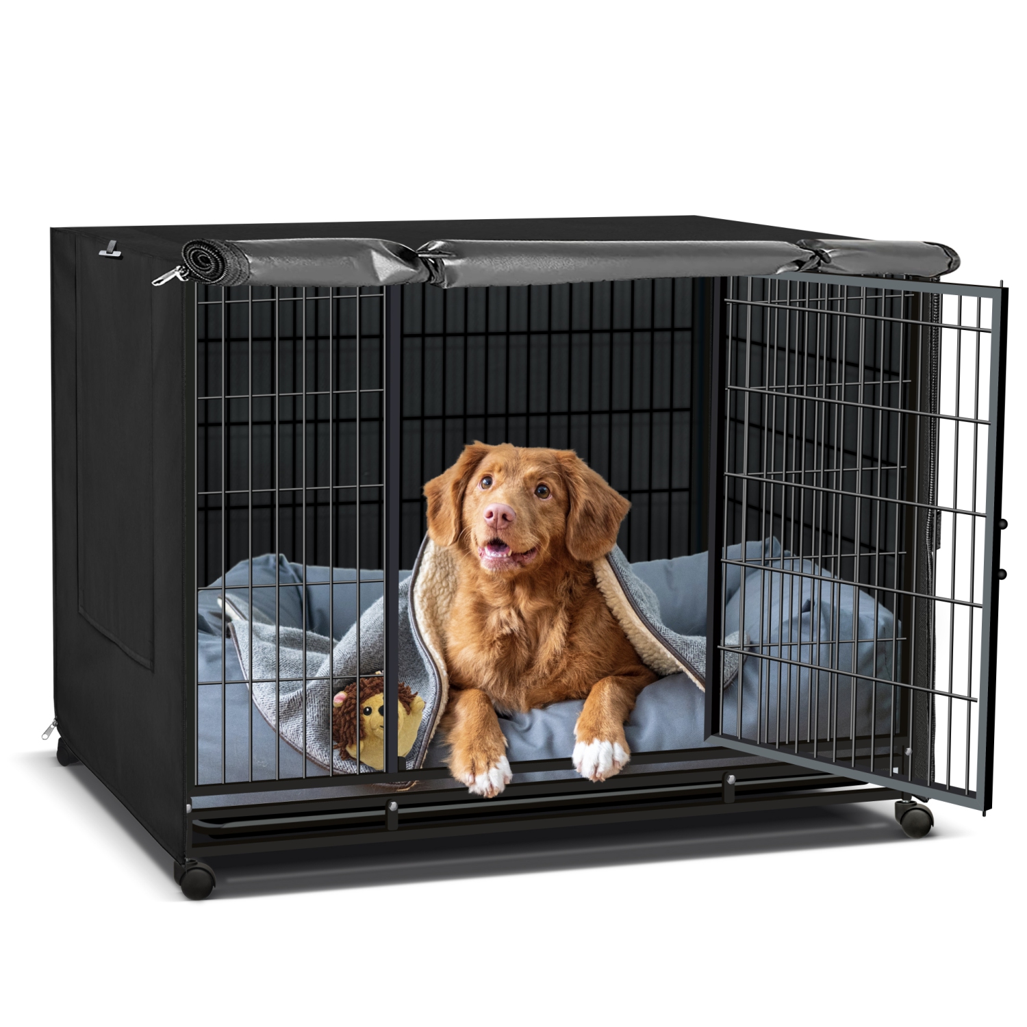 North East Harbor Dog Crate Cover, Waterproof Crate Cover Outdoor Indoor, Universal Fit Wire Crate Cover, Breathable Privacy Kennel Cover