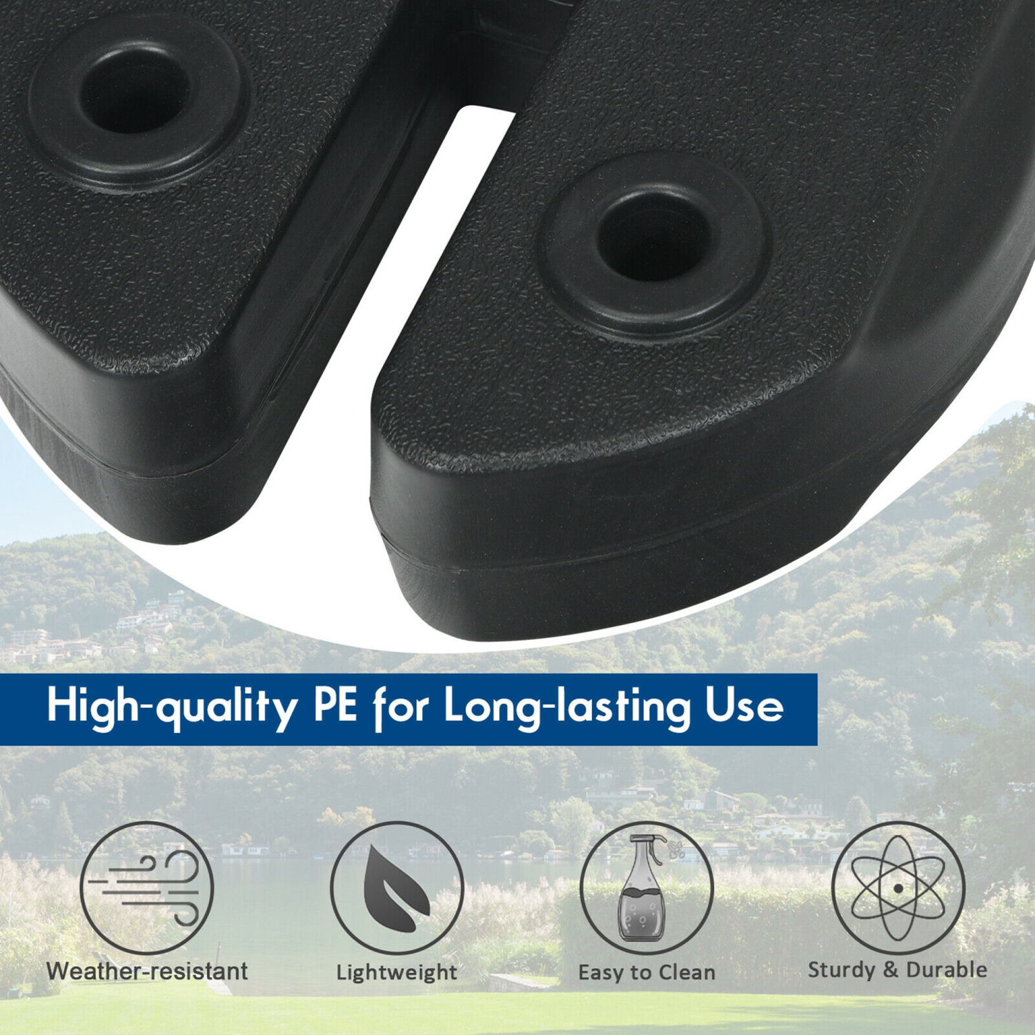 Gymax 4/6/8PCS Weight Plates Patio Canopy Tent Gazebo Shade Umbrella Water Filled 20/30/40LBS