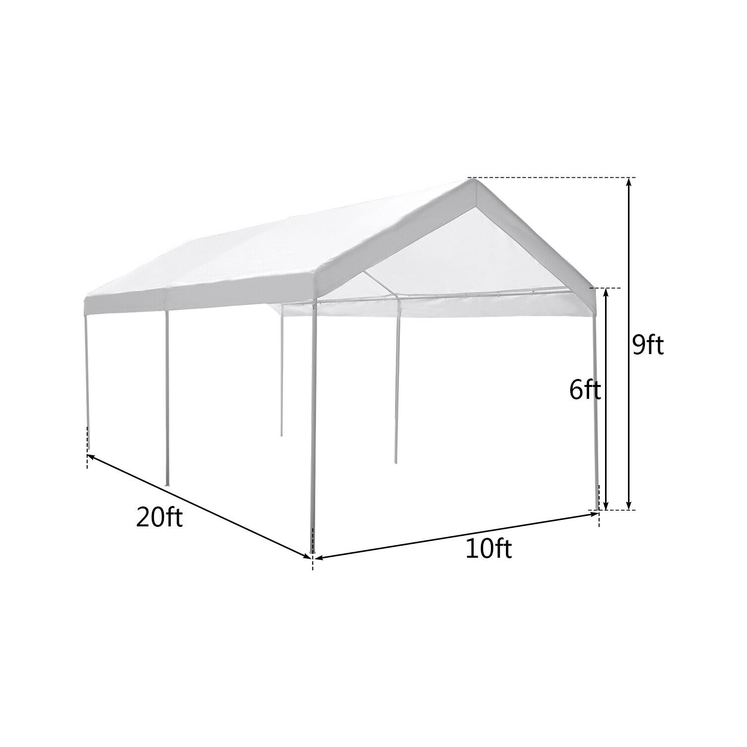 Gymax Steel Frame Party Tent Canopy Shelter Portable Car Carport Garage Cover