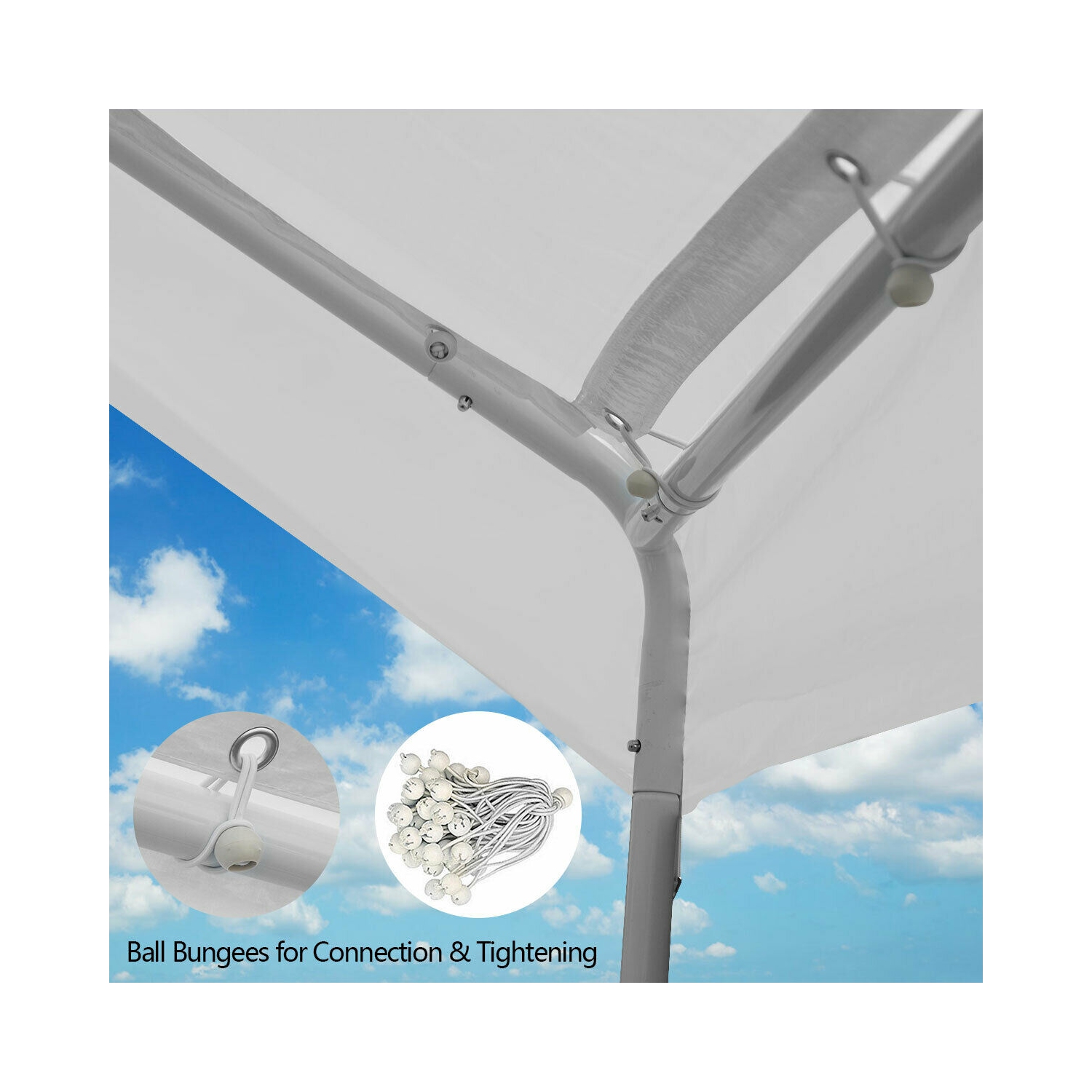 Gymax Steel Frame Party Tent Canopy Shelter Portable Car Carport Garage Cover