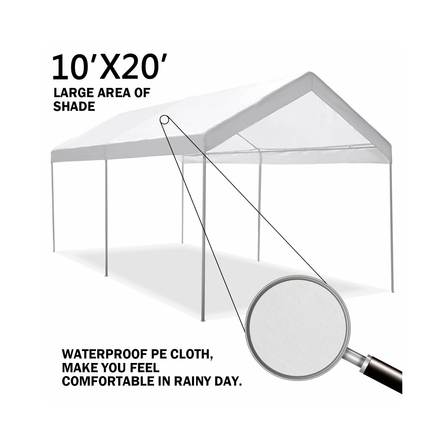 Gymax Steel Frame Party Tent Canopy Shelter Portable Car Carport Garage Cover