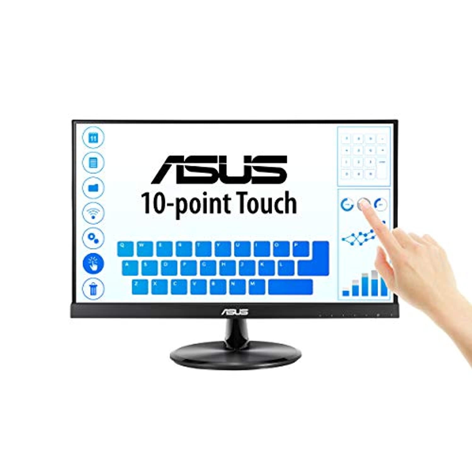 ASUS VT229H 21.5" Monitor 1080P IPS 10-Point Touch Eye Care with HDMI VGA, Black