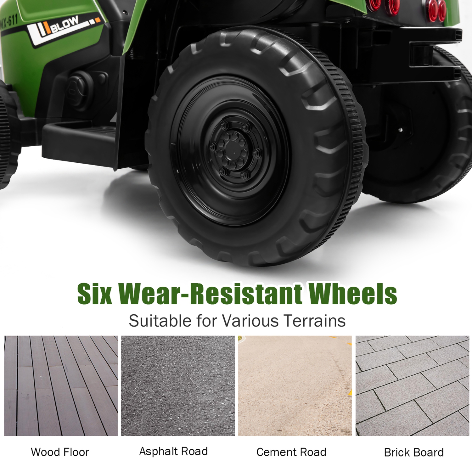 Costway 12V Kids Ride On Tractor with Trailer Ground Loader w/ RC & Lights