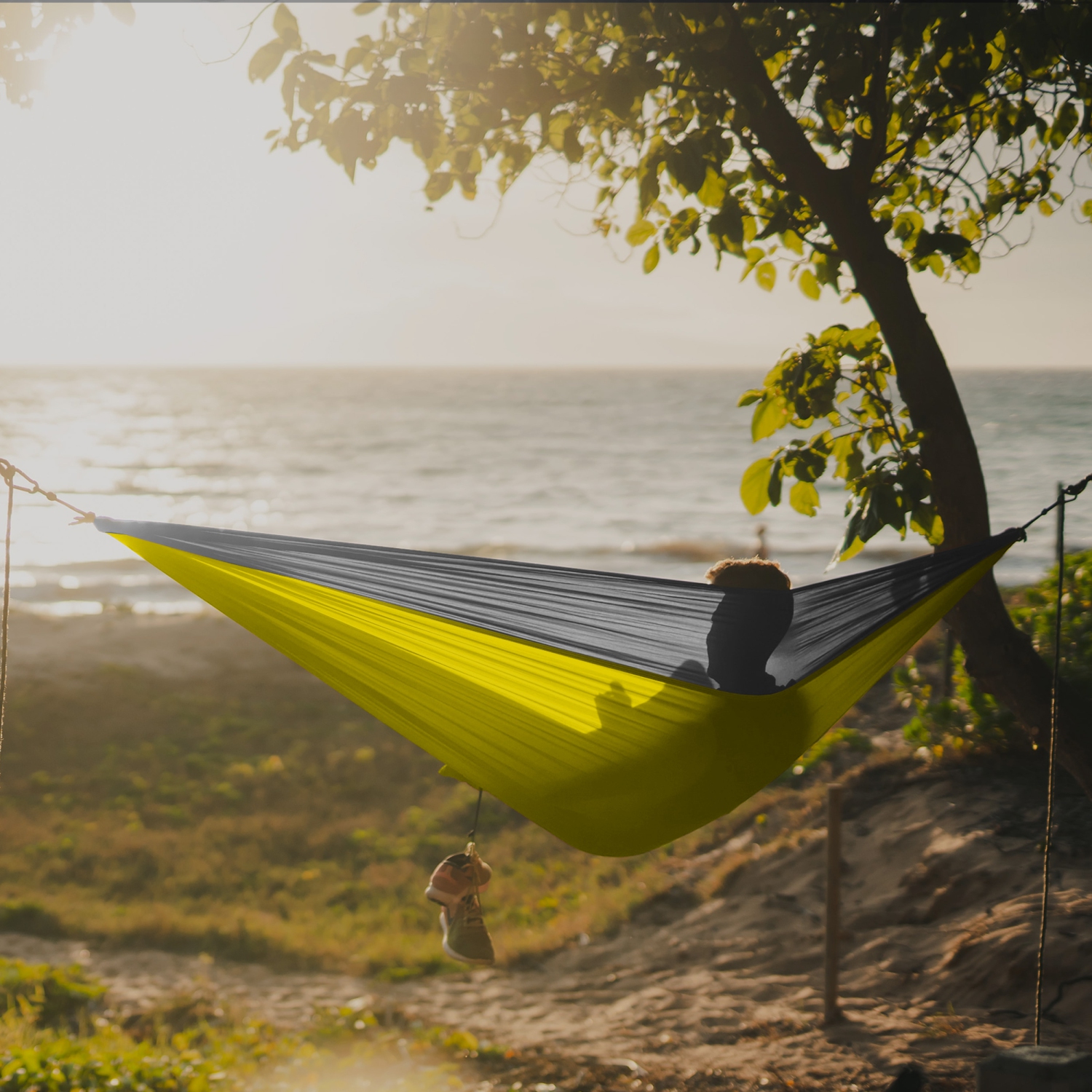 Hamac, hamac de camping portatif pour 2&nbsp;personnes, hamac portatif pour deux avec mousquetons et sac pré-fixé, hamac de camping pour deux