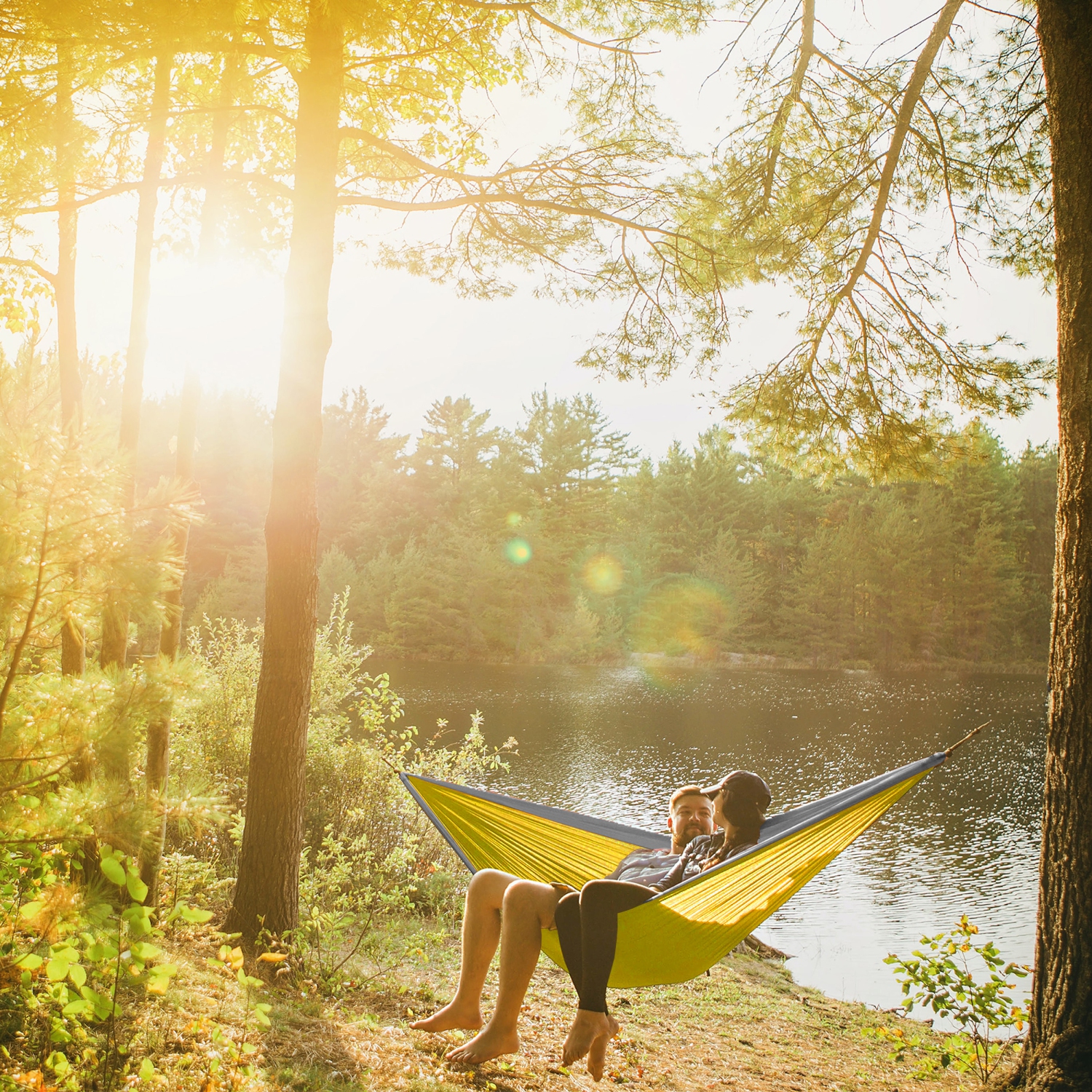 Hamac, hamac de camping portatif pour 2&nbsp;personnes, hamac portatif pour deux avec mousquetons et sac pré-fixé, hamac de camping pour deux