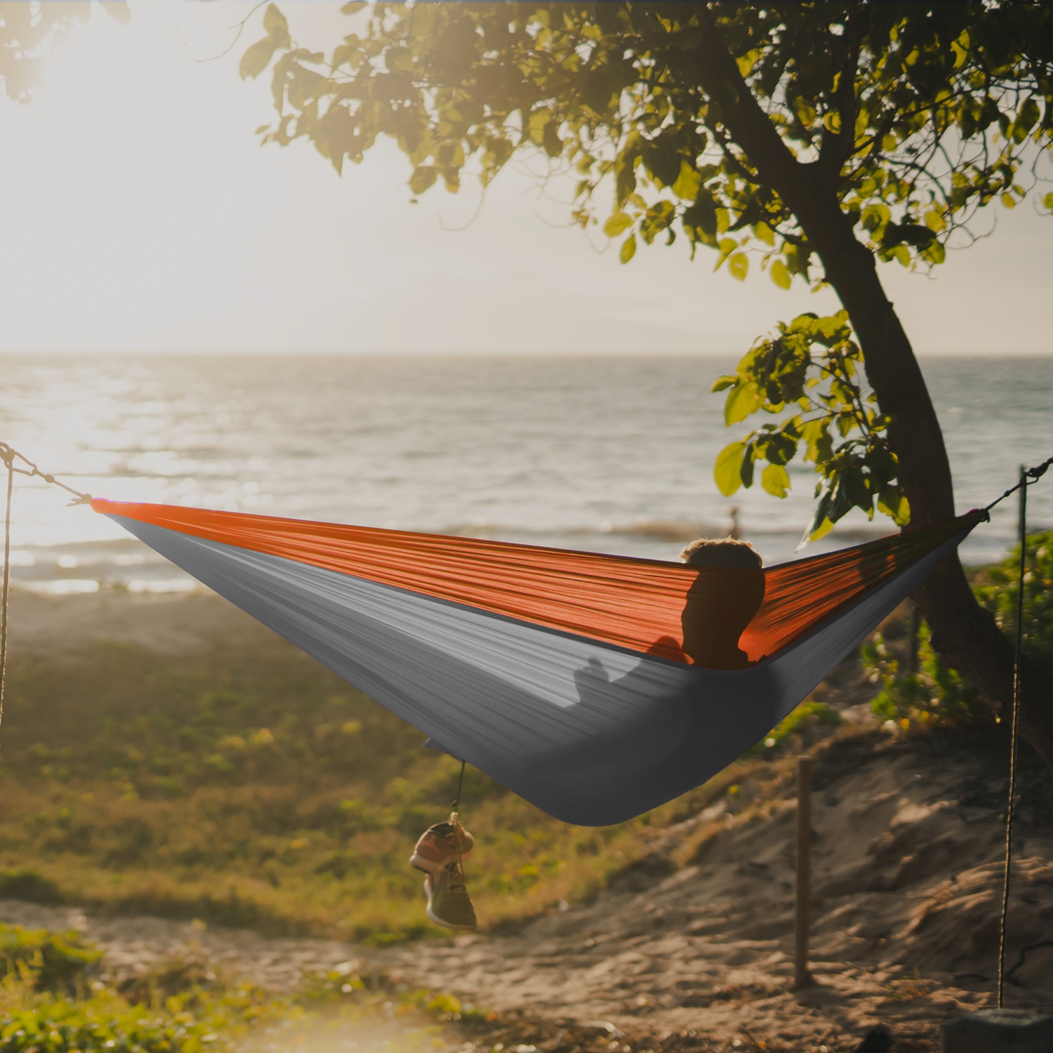 Hammock, Portable 2 Person Camping Hammock, Portable Hammock for Two with Carabiners and Pre-Attached Bag, Two Person Hammock Camping Fun, Great