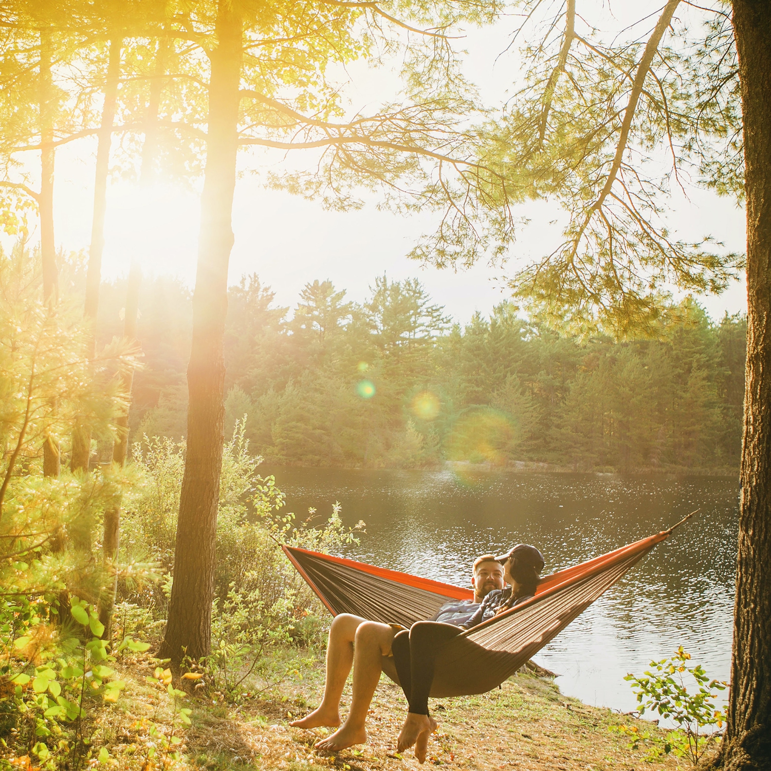 Hammock, Portable 2 Person Camping Hammock, Portable Hammock for Two with Carabiners and Pre-Attached Bag, Two Person Hammock Camping Fun, Great