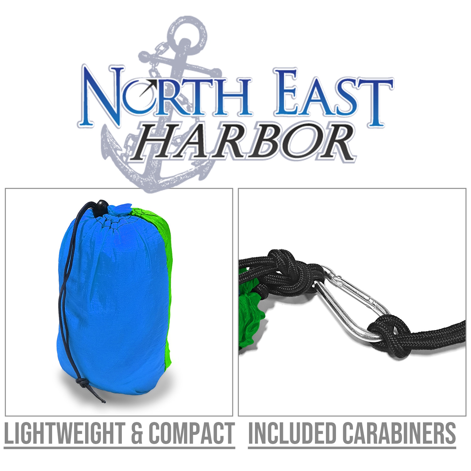 Hamac de camping portatif pour 2 personnes, hamac portatif pour deux avec mousquetons et sac préfixé, hamac deux personnes pour le camping, super