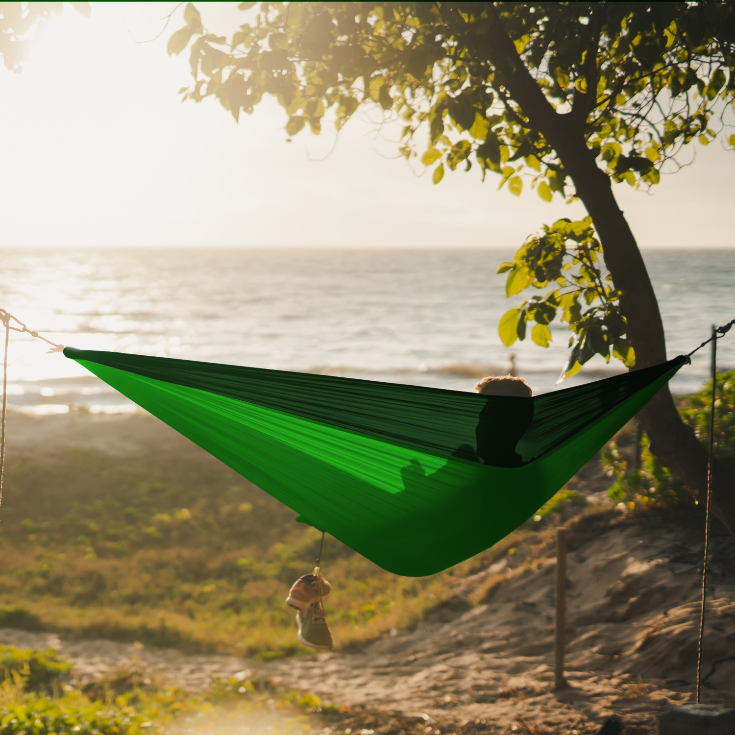 Hammock, Portable 2 Person Camping Hammock, Portable Hammock for Two with Carabiners and Pre-Attached Bag, Two Person Hammock Camping Fun, Great