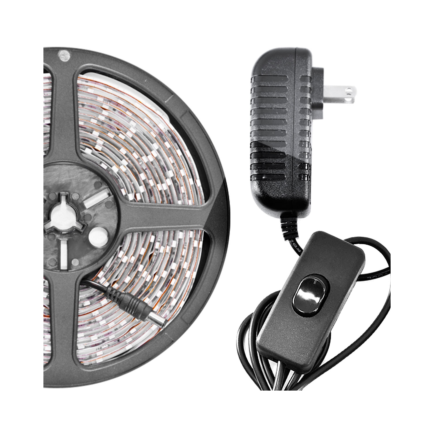 2' Feet Cool White 36 LEDs Light SMD3528 On/Off Switch Control Kit 110V Plug - LED Strip Lighting Reading Strip Night Lamp Bulb Accent Waterproof