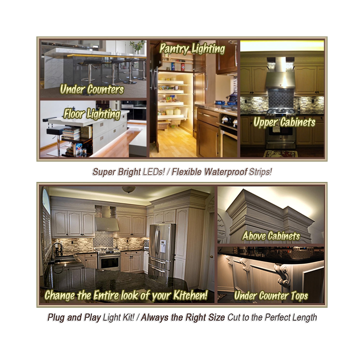 32.8' Feet Cool White 600 LEDs Light SMD3528 On/Off Switch Control Kit 110V Plug - LED Strip Lighting Reading Strip Night Lamp Bulb Accent Waterproof