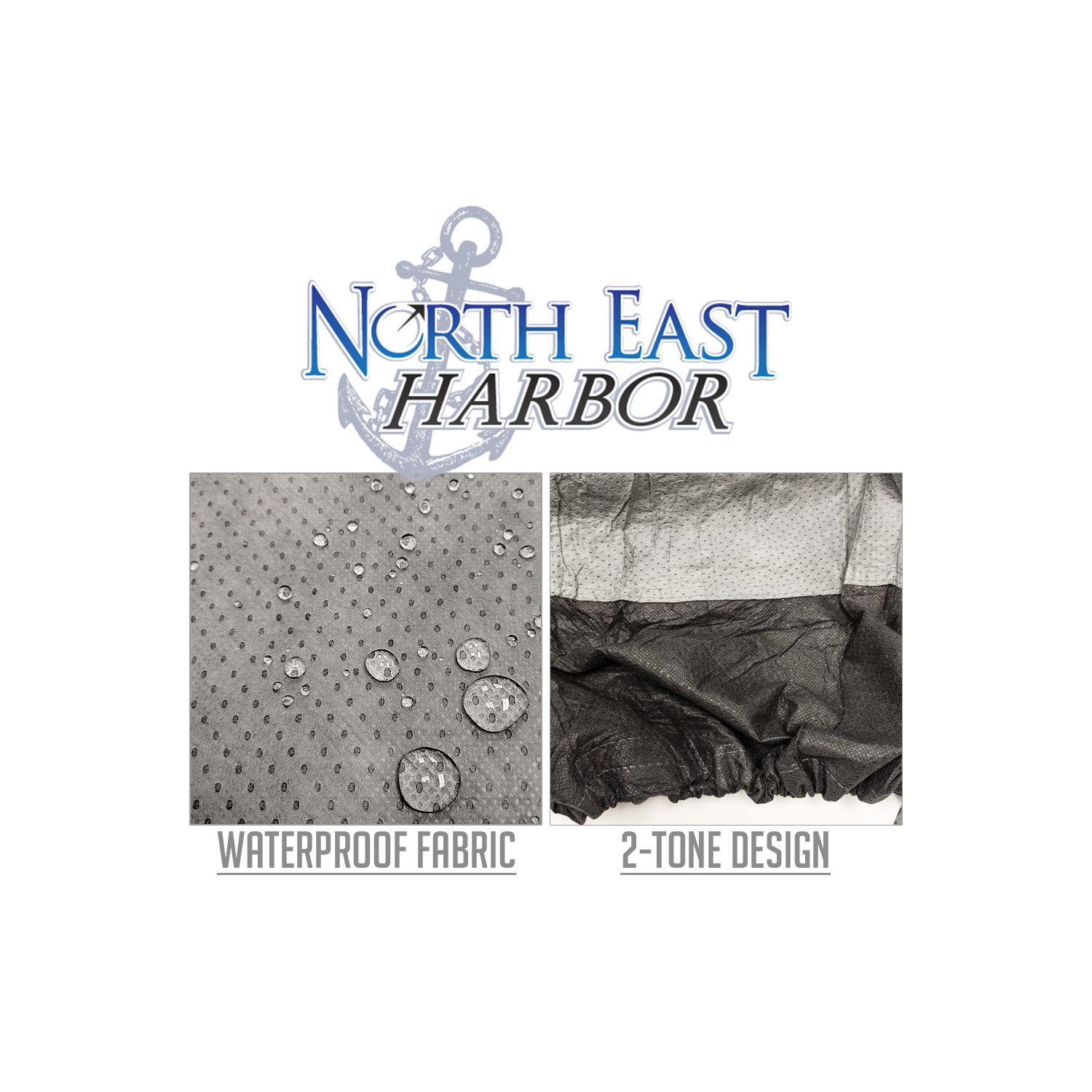 North East Harbor Outdoor Patio Standup Heater Cover, Fits Heaters with up to 18.5" Inch Base and 32" Inch Dome Top, Grey & Black