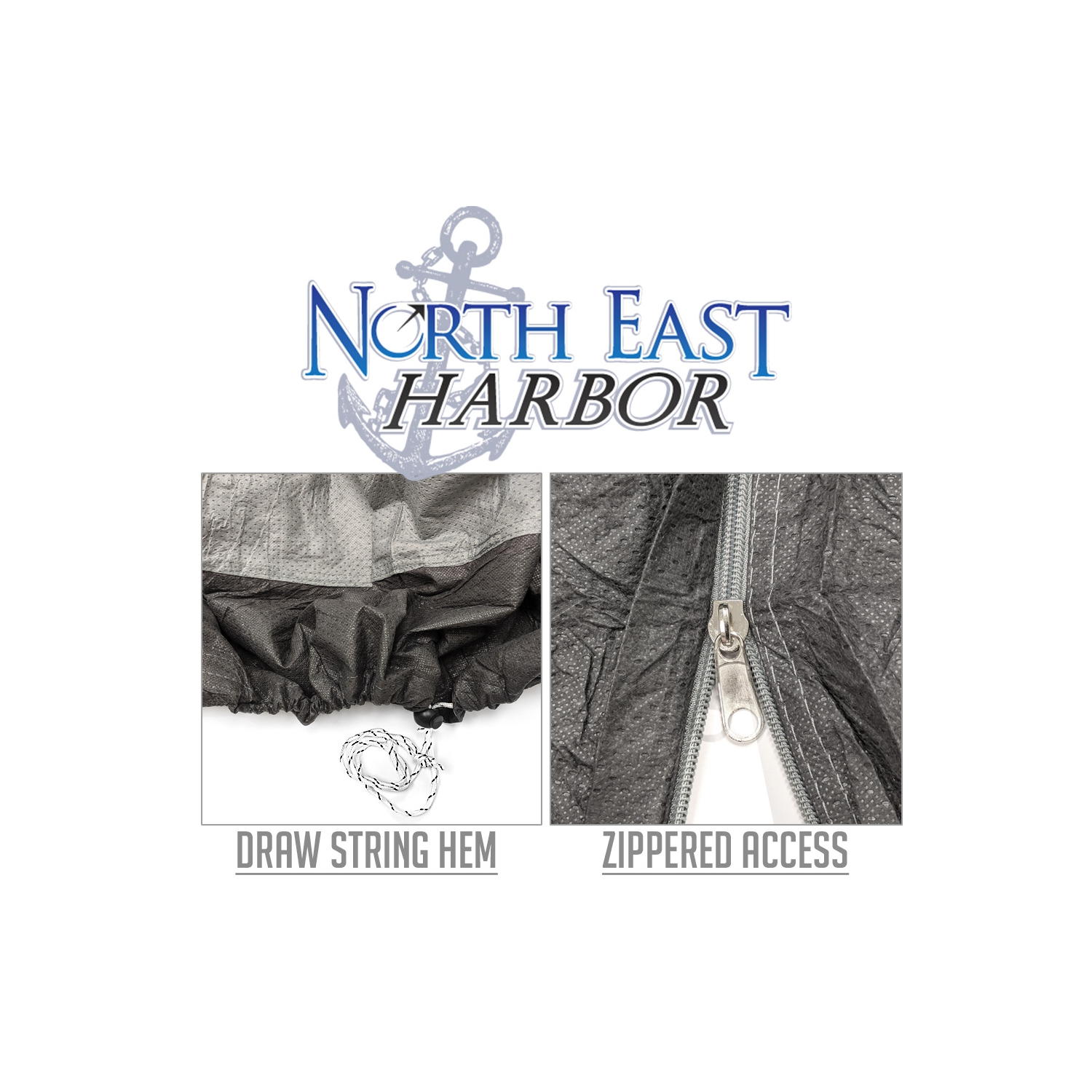 North East Harbor Outdoor Patio Standup Heater Cover, Fits Heaters with up to 18.5" Inch Base and 32" Inch Dome Top, Grey & Black