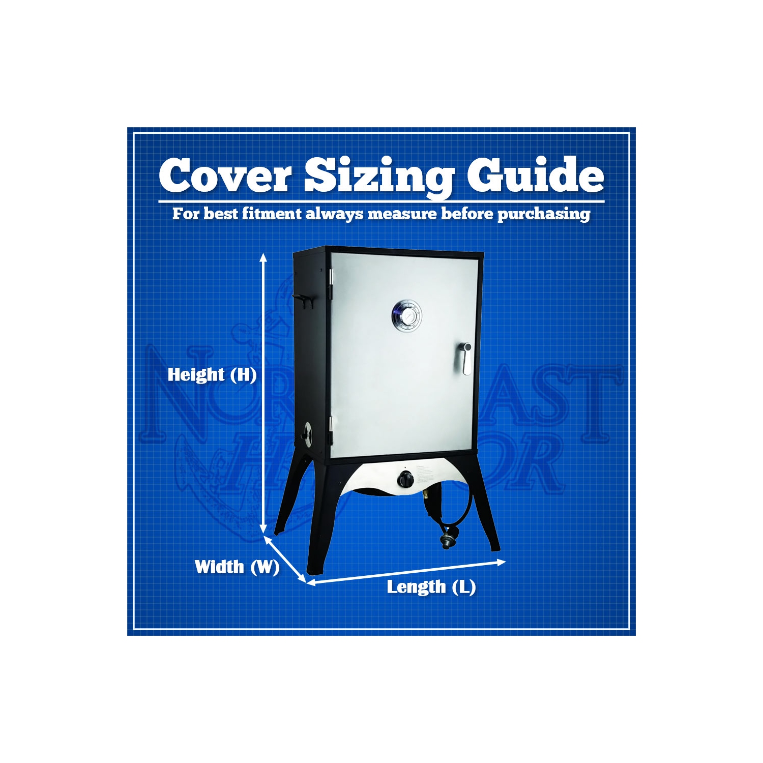 Outdoor Smoker Grill Cover - 23"L x 17"W x 39"H - Electric, Propane, Pellet, or Charcoal BBQ Smoker Cover - Sunray Protected, and Weather Resistant