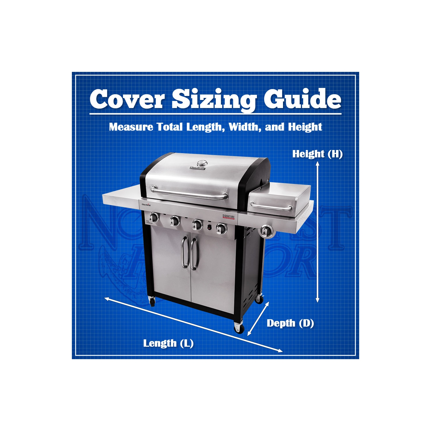 Premium Waterproof Barbeque BBQ Grill Cover - Medium 59" Length - Breathable Material, Sunray Protected, and Weather Resistant Storage Cover - Gray