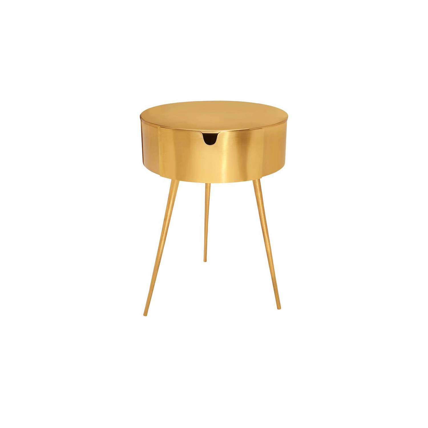 Table de chevet en métal doré Bali de Meridian Furniture