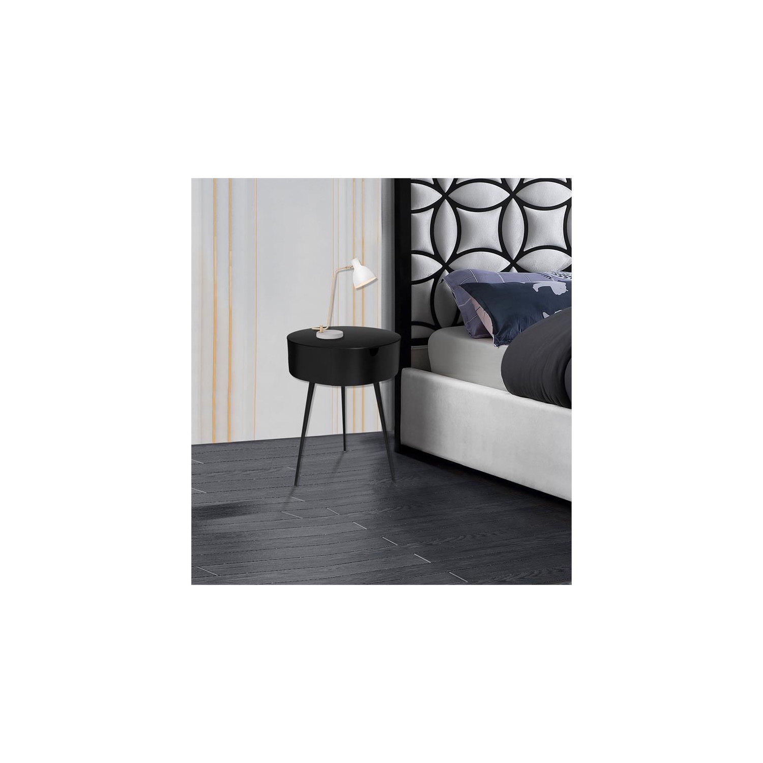 Meridian Furniture Bali Black Metal Nightstand