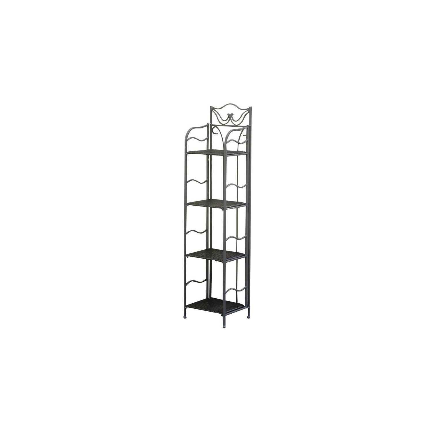 Pemberly Row 4 Tier 13" Bakers Rack in Chocolate