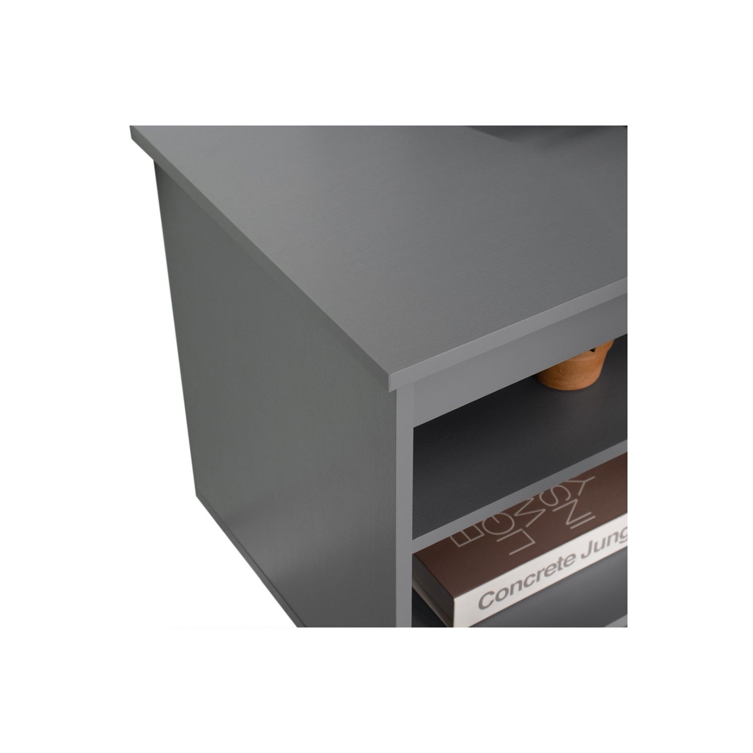 Madesa TV Stand Entertainment Center with 4 Shelves and Cable Management for 50, 55 Inch Media Storage Living Room and Bedroom Modern Wooden