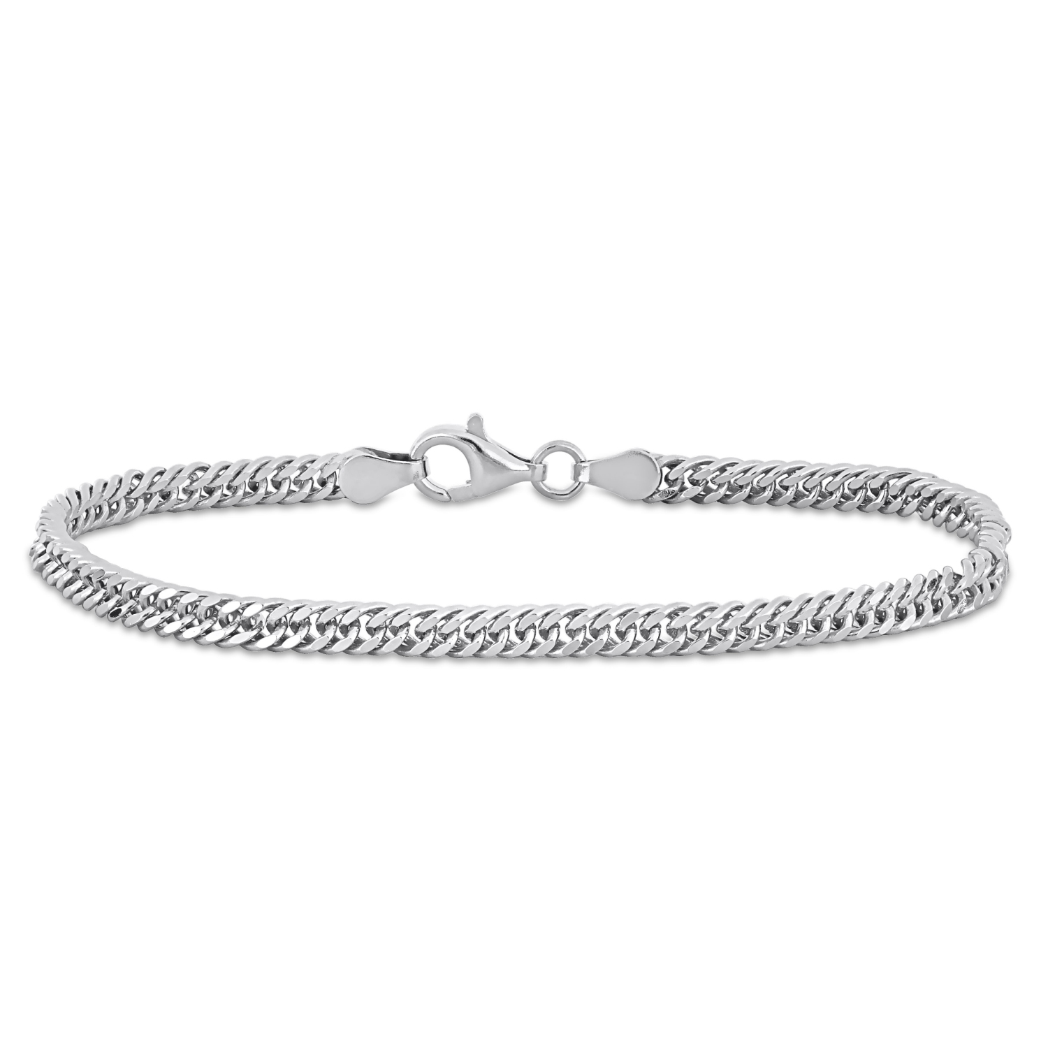 Bracelet Chaîne à double maillons de bordure Argent