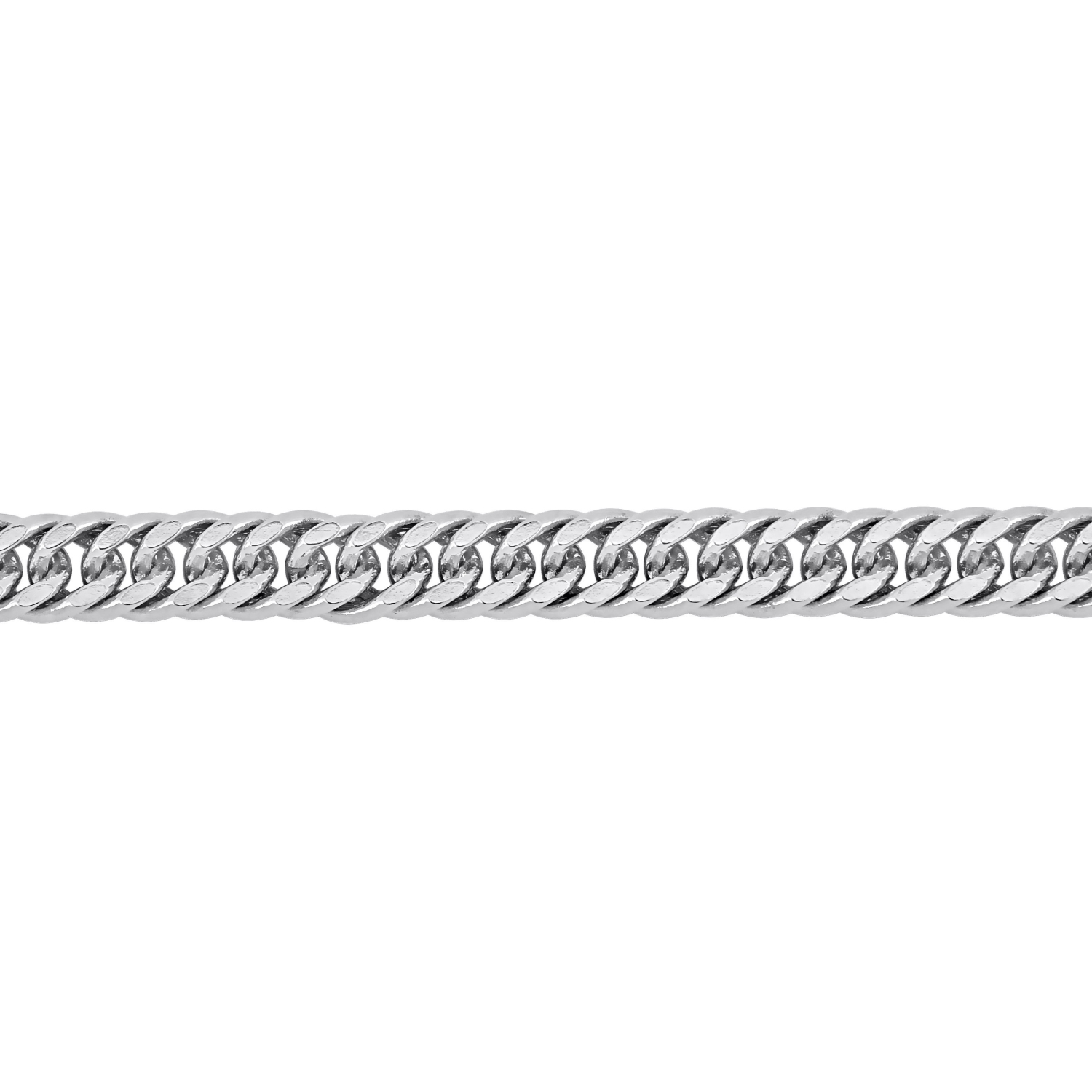 Bracelet Chaîne à double maillons de bordure Argent