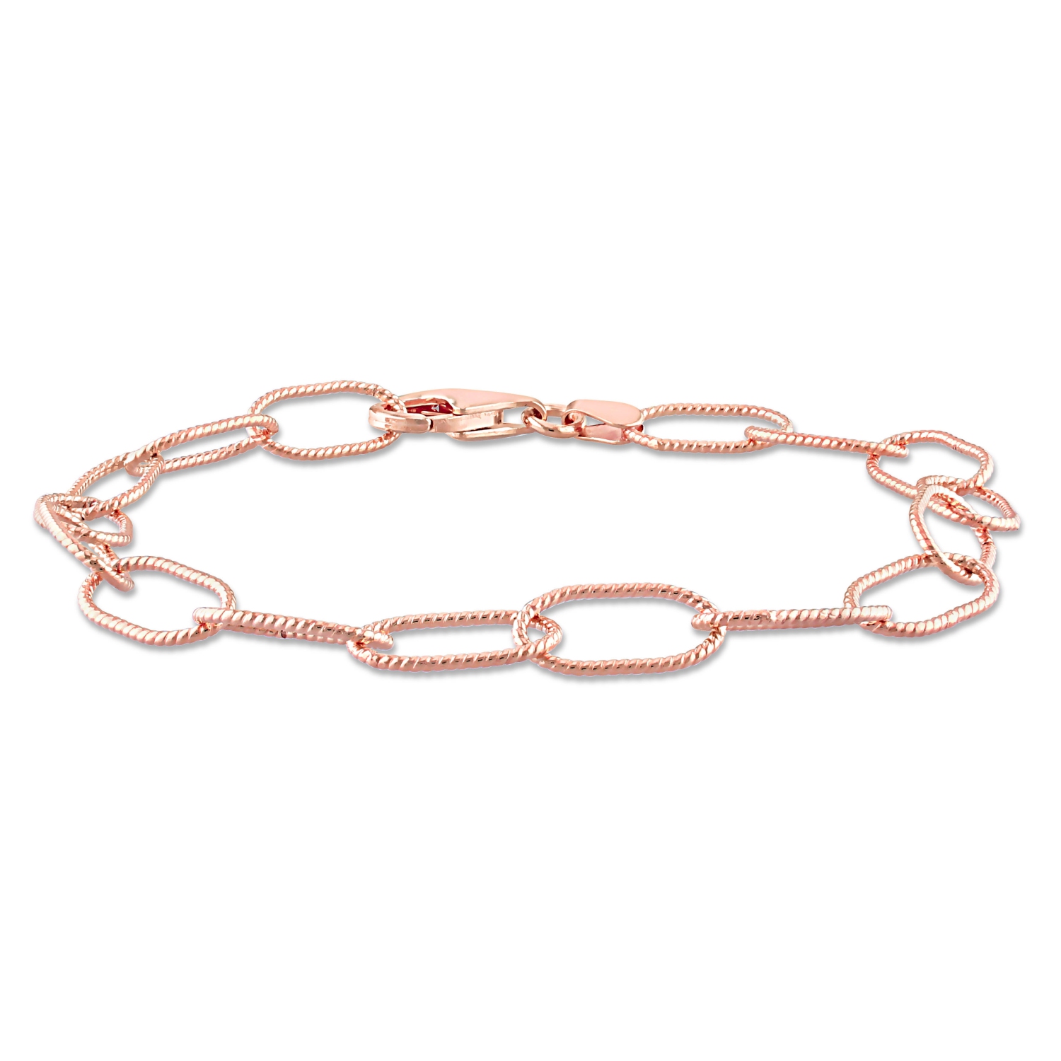 Bracelet Chaîne Rolo Argent Rose